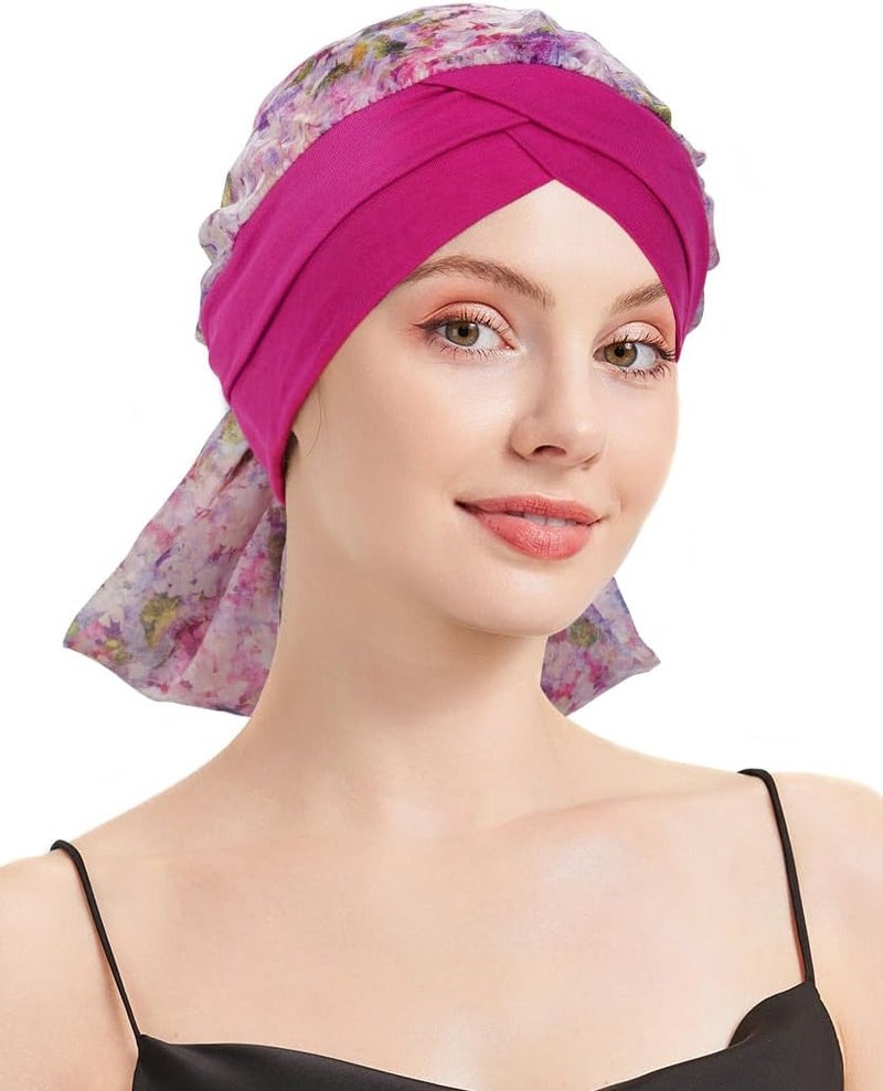 FADACHY Chemo Headwear for Women Full Coverage Head Scarf Hair Wrap Head Covering for Cancer Chemotherapy Patients, Hair Loss - Image 5